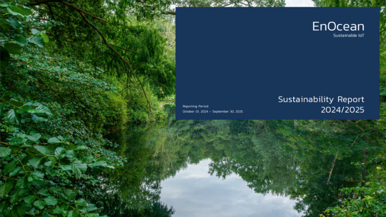 Lake surrounded by trees as cover of sustainability report 24/25